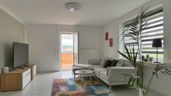 Fuldabrück, möblierte 3-Zimmer-Wohnung mit Terrasse in ruhiger Lage, Service inkl.